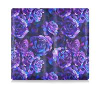 Abstract Purple and Blue Roses in Style Of Cubism Detailed Painting with A Dark Background Showing A Floral Pattern in Vibrant Colors Highly Detailed with Rich Brush Strokes Like An, Abstract purple