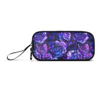 Abstract Purple and Blue Roses in Style of Cubism Detailed Painting with A Dark Background Showing A Floral Pattern in Vibrant Colors Highly Detailed with Rich Brush Strokes Like an