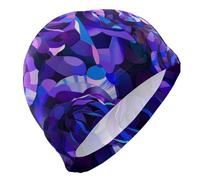 Abstract Purple and Blue Roses in The Style Of Cubism Detailed Painting with A Dark Background Showing A Floral Pattern in Vibrant Colors Highly Detailed with Rich Brush Strokes Like An