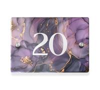 Abstract Purple and Gold Design House Number Sign Printed Address Signage Vintage Honeycomb Home Sign Plaque