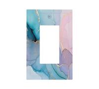 Abstract Purple Blue Marble Pattern Single Rocker Wall Plate Switch Decorative Panel Electrical Socket Plate Suitable For Bathroom Kitchen Living Room Bedroom