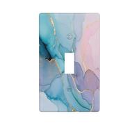 Abstract Purple Blue Marble Pattern Single Toggle Wall Plate Switch Decorative Panel Electrical Socket Plate Suitable For Bathroom Kitchen Living Room Bedroom