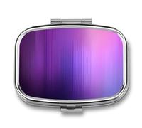 Abstract Purple Gradient Background Pill Box 2 Compartment Portable Medicine Pill Case Travel Pill Organizer for Pocket Purse