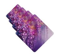 Abstract Purple Weeping Flower Car Air Freshener Cards for Women Men 4 Pack Cute Car Accessories Long Lasting Scent Car Diffuser Hanging Auto Aromatherapy Tablets Car Fresheners Gifts