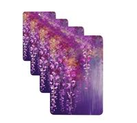 Abstract Purple Weeping Flower Car Air Freshener Cards for Women Men 4 Pack Cute Car Accessories Long Lasting Scent Car Diffuser Hanging Auto Aromatherapy Tablets Car Fresheners Gifts