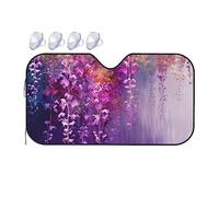 Abstract Purple Weeping Flower Car Windshield Sun Shade Foldable Car Front Window Sunshade for Sun, Heat and UV Rays, Auto Sun Blocker Visor Protector for Cars, SUVs Medium