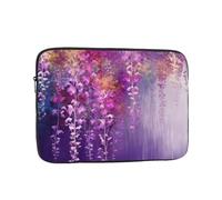 Abstract Purple Weeping Flower Laptop Case 10 inch, Water Resistant Laptop Sleeve Shockproof Protective Traveling Computer Bag Portable Business Briefcase for Men Women