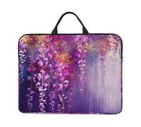 Abstract Purple Weeping Flower Laptop Case Sleeve 14 inch Shockproof Protective Notebook Case Travel Laptop Bag with Handle Waterproof Computer Cover Briefcase Handbags for Men Women