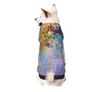 Abstract Purple Weeping Flower Print Dog Hoodie Sweatshirt For Small Dogs, Warm, Soft And Breathable Pet Clothes, Easy To Wear Jumper For Winter And Fall Warm