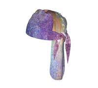 Abstract Purple Weeping Flower Print Skull Cap Moisture Wicking Bike Headwrap Lightweight Helmet Liner Adult Modern Hat 55-60 cm