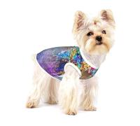 Abstract Purple Weeping Flower Print Small Dog Clothes Pet Vest, Soft Cotton Sleeveless T-Shirts Breathable Pet Tank Top Apparel For Puppies And Cats