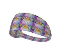 Abstract Purple Weeping Flower Printing Elastic Sports Headband With Stretch Band Perfect For Helmets Running Cycling Gym Workouts
