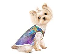 Abstract Purple Weeping Flower Small Dog Pet Clothes, Breathable Lightweight Soft Vest, Exquisite Personality Appearance.Good Warmth Retention.