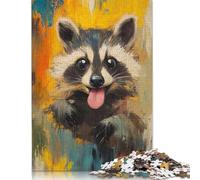 Abstract Raccoon Painting 1000 Piece Jigsaw Puzzle | Jigsaw Puzzle | Sustainable Puzzle for Adults | Premium 100% Wooden Puzzle | Fun Games 1000pcs (75x50cm)