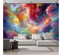 Abstract Rainbow Nebula Non-Woven Wallpaper - Red Blue Dreamy Milky Way Landscape Wall Mural For Bedroom, Living Room Background Decoration, 3D Photo Wall Paper Poster Picture 300X210Cm (Wxh)