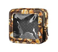 Abstract Rainbow Stripes Cute Clear Makeup Bag for Purse for Women Portable Cosmetic Organizer Toiletry with Zipper, Lollipop Girl Hawaiian, One Size