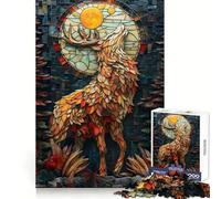 Abstract Raising Deer 1000 Piece Jigsaw Puzzles for Teenagers Jigsaw Skill Play Firm Edge Home Fun Santa Gift (50x75cm)