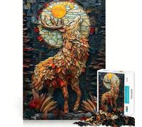 Abstract Raising Deer Jigsaw Puzzles for Adults1000 Pieces Serene Game Home Fun Pattern Build Xmas Idea (38x52cm)