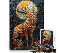 Abstract Raising Deer Jigsaw Puzzles for Adults1000 Pieces Serene Game Home Fun Pattern Build Xmas Idea (38x52cm)