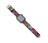 Abstract Red Chair Guitar And Sunflowers Sports Silicone Watch Band Quick Release Waterproof Replacement Strap Compatible with IWatch 38mm/40mm