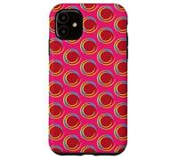 Abstract Red Colored Dot w/Swirl Border - Personal Merch Case for iPhone 11