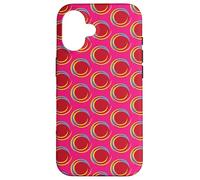 Abstract Red Colored Dot w/Swirl Border - Personal Merch Case for iPhone 16