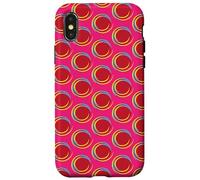 Abstract Red Colored Dot w/Swirl Border - Personal Merch Case for iPhone X/XS