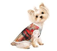 Abstract Red Dragonfly Print Dog Shirt Summer Pet T-Shirts Stretchy Cats Dogs Tee Shirt Sleeveless Tank Top Dog Vest