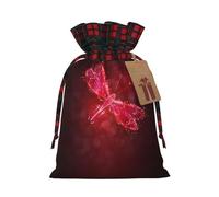 Abstract Red Dragonfly S Christmas drawstring gift bags printed flower-strap gift bags perfect for birthdays and holiday parties