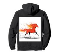 Abstract Red Smoke Horse Dynamic Equine Art Pullover Hoodie