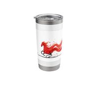Abstract Red Smoke Horse Dynamic Equine Art Stainless Steel Insulated Tumbler