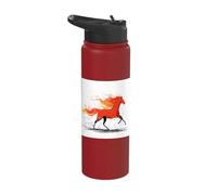 Abstract Red Smoke Horse Dynamic Equine Art Stainless Steel Insulated Water Bottle