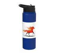 Abstract Red Smoke Horse Dynamic Equine Art Stainless Steel Insulated Water Bottle