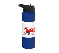 Abstract Red Smoke Horse Dynamic Equine Art Stainless Steel Insulated Water Bottle