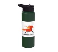 Abstract Red Smoke Horse Dynamic Equine Art Stainless Steel Insulated Water Bottle