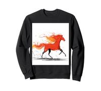 Abstract Red Smoke Horse Dynamic Equine Art Sweatshirt
