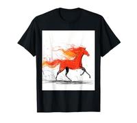 Abstract Red Smoke Horse Dynamic Equine Art T-Shirt