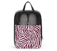 Abstract Red Zebra Stripe Pattern Shoe Bag for Travel Daily Use Anti-dust Storage Carrier Golf Shoe Pouch