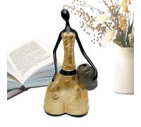 Abstract Resin Sculpture - Modern Lady with Jar, Elegant Female Figure Ornament for Living Room, Bedroom, Bookshelf, or Wine Cabinet | Artistic Resin Decor and Housewarming Gift