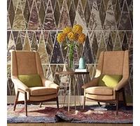Abstract Retro Geometric Creative Art Modern 3D Wallpaper Premium Textured Silk Neutral Tones Material Ideal for Living Room Bedroom-250cm×170cm