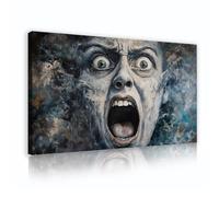 Abstract Retro Large Canvas Prints Wall Art Fearful Facial Expression Wall Art Poster for Living Room Playroom Laundry Room Home Decor 50x90cm Innerframe