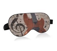 Abstract Retro Musical Background with Guitar and Music Notes Adjustable Sleep Mask Lightweight Blindfold with Fashion Patterns Elastic Hidden Strap Relaxing Light Block 9.45 x 3.9 inch
