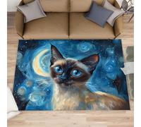 Abstract Rhine Cat Rugs for Boys Room, Starry Sky Cat Area Rug, Machine Washable Kids Rug for Living Room Bedroom Kitchen Dining Room Decor Floor Mat 60x110cm