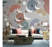 Abstract River Flying Birds Flowers Art 3D Wallpaper Easy Install Feature Office Living Room Sofa Bedroom TV Background Wall Decoration-250cm×170cm
