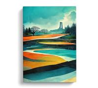 Abstract River Landscape Canvas Wall Art Print 30x20 Inch