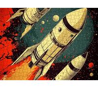 Abstract Rocket Puzzle - 1500 Piece Jigsaw Puzzles for Adults - The Back Features Printed Letter Guides - The Pieces fit Together Snugly - Wooden Puzzles for Adults - Gifts Man 34.3 X 22.4 In s7h-107