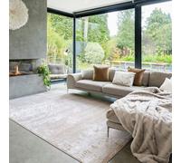 Abstract Rugs Beige Soft Subtle Sheen Cloud Like Pattern Modern Neutral Cream Silver Tone Design Luxury Living Room Bedroom Carpet Contemporary Area Rug 240cm x 330cm (7ft 10" x 10ft 10")