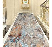 Abstract Runner Rug Distressed Grey Teal Mustard Hallway Carpet Washable | 7 abstract and distressed prints from paint splash to mustard blocks and teal wash; washable, dotted grip, 0.6cm, 1-6m