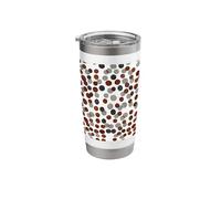 Abstract Rustic Circles Pattern Modern Brown and Black Polka Stainless Steel Insulated Tumbler