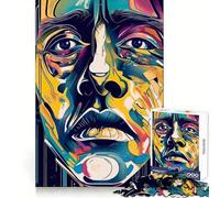 Abstract Sadness Face 1000 Piece Jigsaws for Adults Puzzle DownTime Game Decompress Fun Challenge Fine Art (38x52cm)